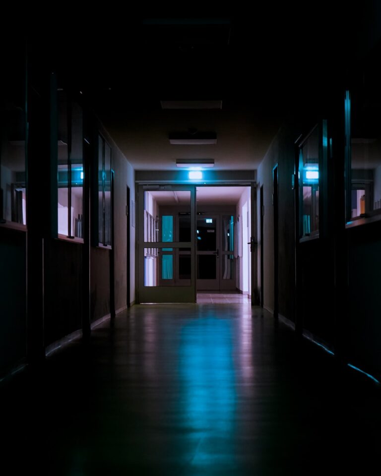 brown wooden framed glass door